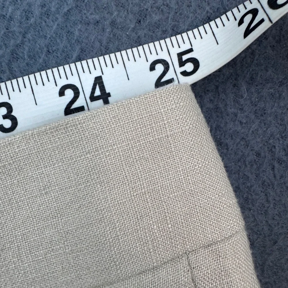 Ralph Lauren Dress Pants Mens 50 Tan 100% Linen Big & Tall Flat Front New